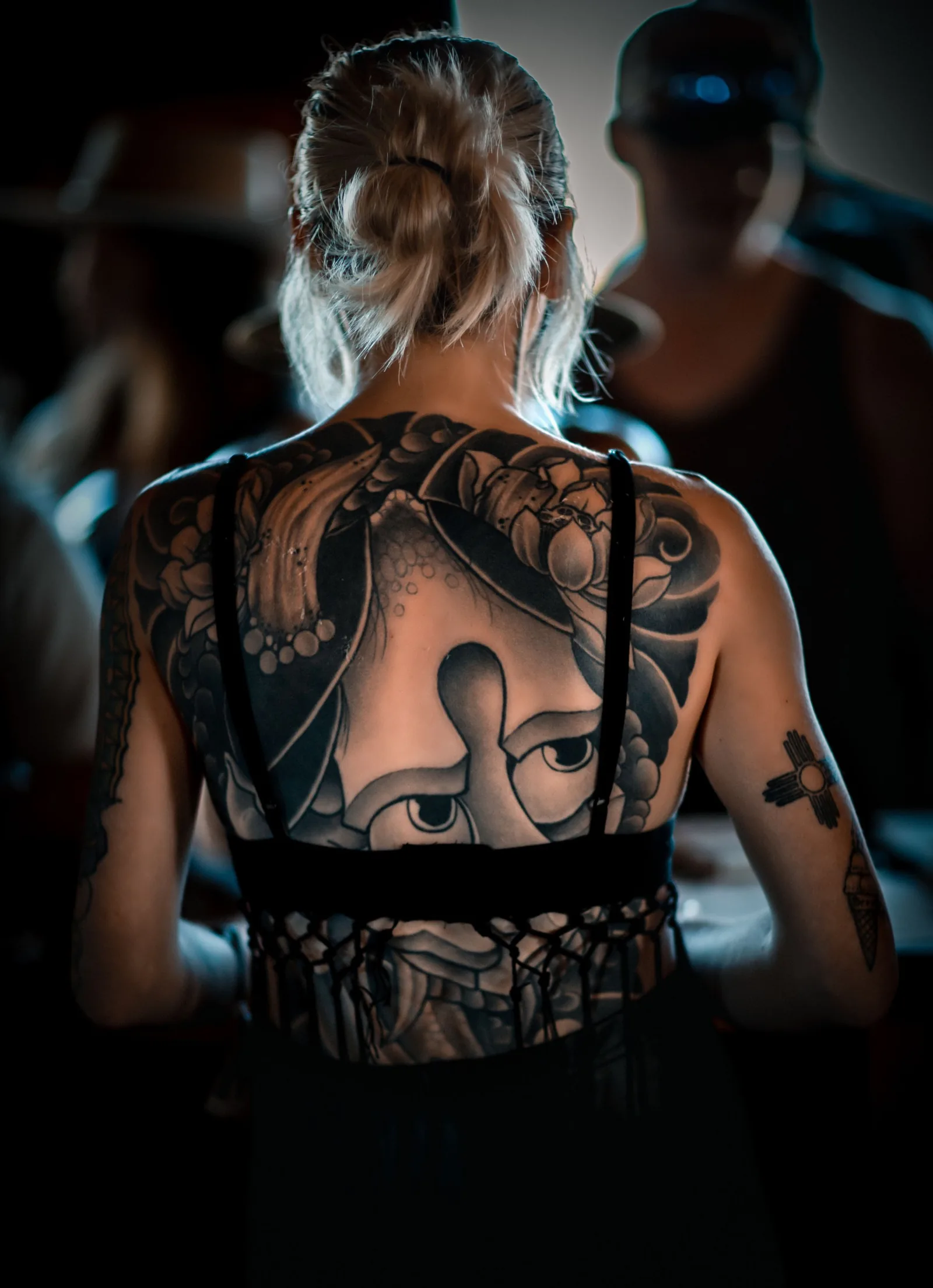 Large black ornamental back piece
